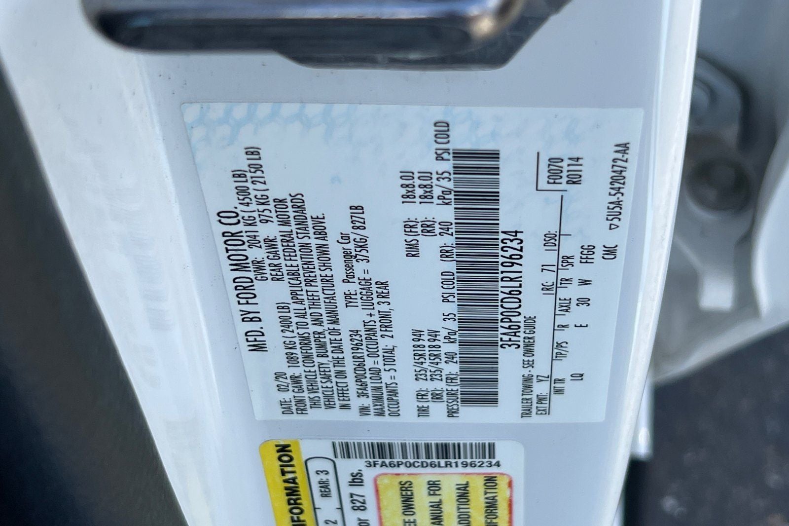 2020 Ford Fusion SEL
